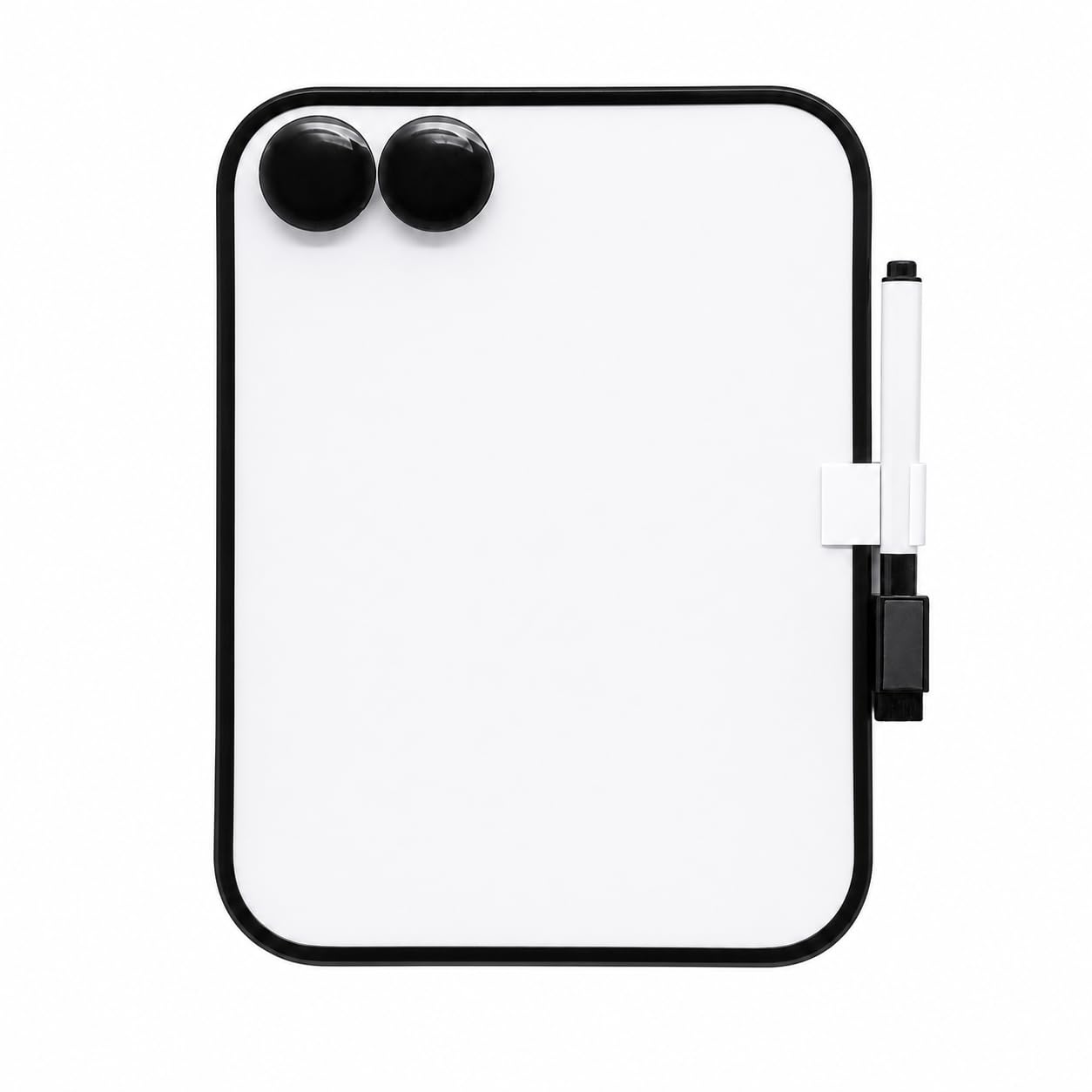 6" X 8" Small White Board with Erasable Markers and 2 Magnets(Black)