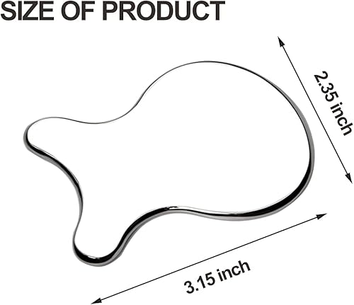 Miniatura 7 de FeelFree Sport Herramienta GuaSha de acero inoxidable - Herramienta de masaje facial Gua Sha raspado - Cuidado facial corporal SPA, para