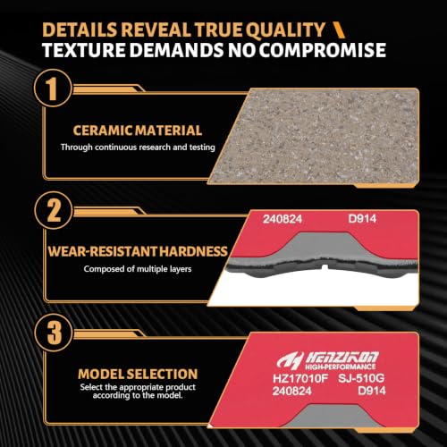Image of D914 Front Ceramic Brake Pads Kit Fit For Acura ILX 2013-2015, For Honda Accord 2003-2017, For CR-V 2002-2006,2012-2016, For CR-Z 2016, For Civic 2012-2021, For Element 2003-2011