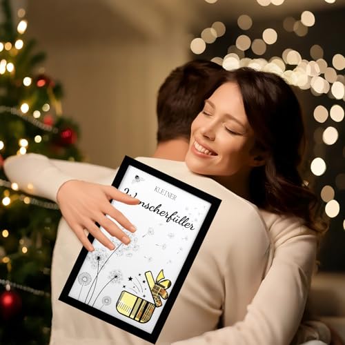 Tutukyle Geldgeschenke Verpackung Bilderrahmen, Wunscherfüller Geldgeschenk, Lustige Pusteblume Geldgeschenk Holz Geldrahmen für Hochzeit Geburtstag Taufe Weihnachten Reise Urlaub