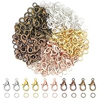 Verschlüsse für Armbänder, 300 Stück Kettenverschluss und Biegeringe in Verschiedenen Farben, Armband verschlüsse Schmuck Verschlüsse für Schmuckherstellung (5 Farben)