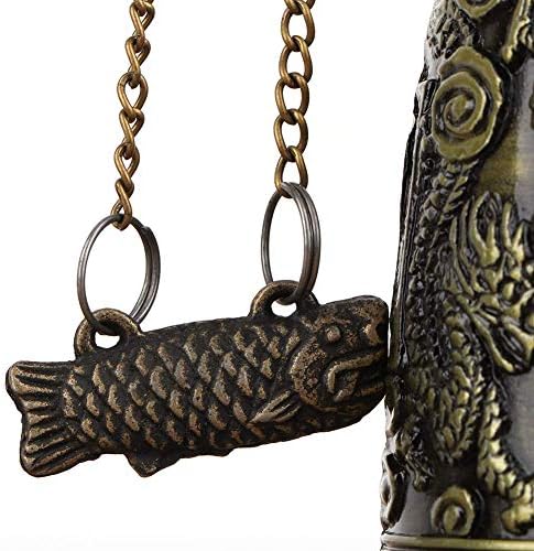 Chinese Dragon Ornament, 5 x 2.8in Vintage Dragon Bell Feng Shui Ornament Good Luck Bell Decorative Home Office Decoration Artwork