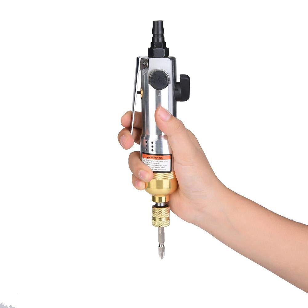 Akozon Destornillador neumático, 1/4 "Mano Recta Manual 9000 rpm Tornillo Reversible Uso en Industria ligera（KP-8041 5H）