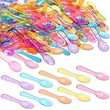 Teenyyou 2000 Pack Colored Taster Spoons 3' Plastic Mini Spoons for Ice Cream Small Sampling, Cake, Sauces and Appetizers