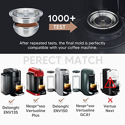 Stainless Steel Refillable Coffee Pods Compatible For Nespresso Vertuoplus,Stainless Steel Reusable Coffee Capsules Pods (2.4 Oz) #TOP1
