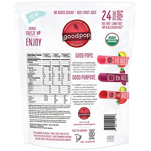 Reviews for Goodpop Organic Freezer Pops No Sugar Added Variety