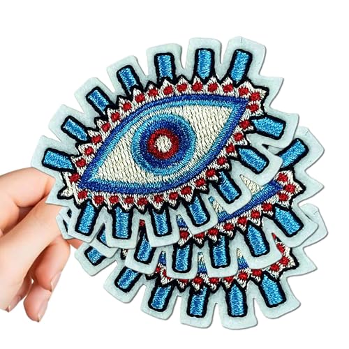3 Pieces Egypt Evil Eye Patch, Cute Embroidered Sew/Iron On Patches for DIY Backpacks Jacket T-Shirt Clothes