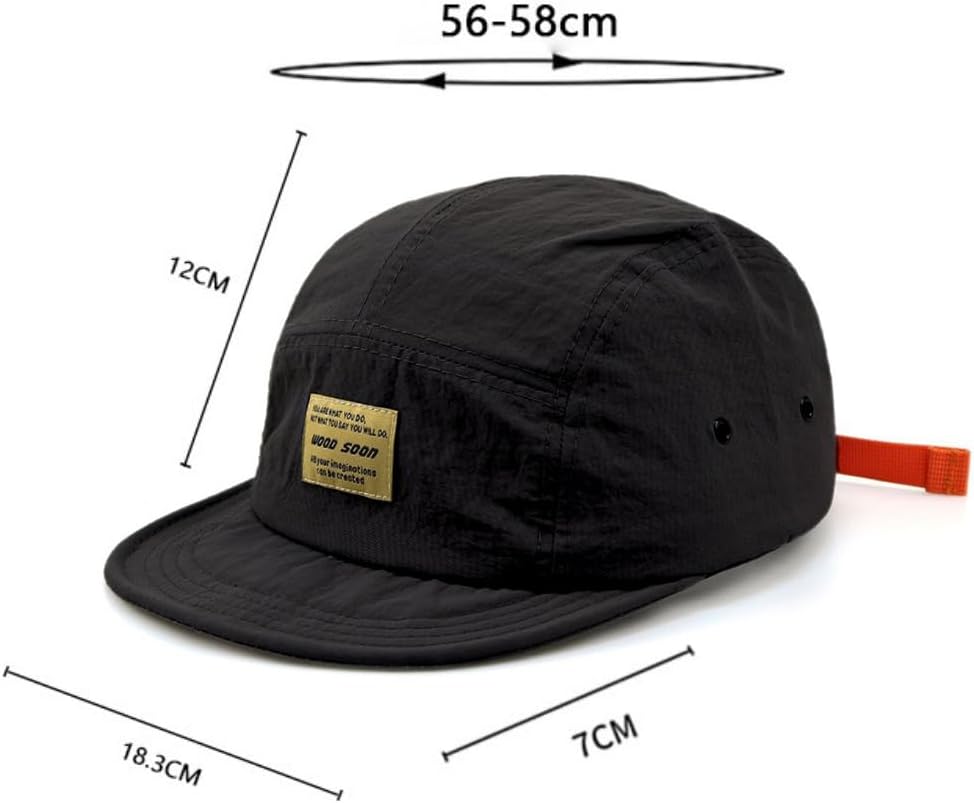 5 Panel Hat, Short Brim Quick Drying Baseball Cap with Embroidery for Outdoor Sports - Image 2