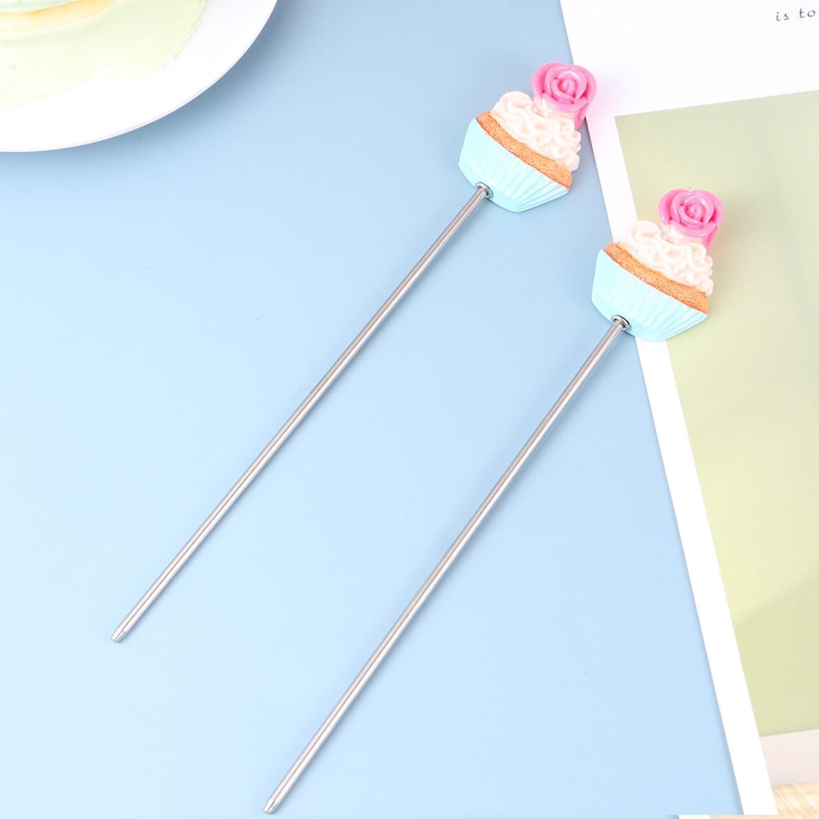 2pcs Stainless Steel Cake Tester Needles Safflower Cake Pattern Easy to Wash Baking Tools and Baking Lovers