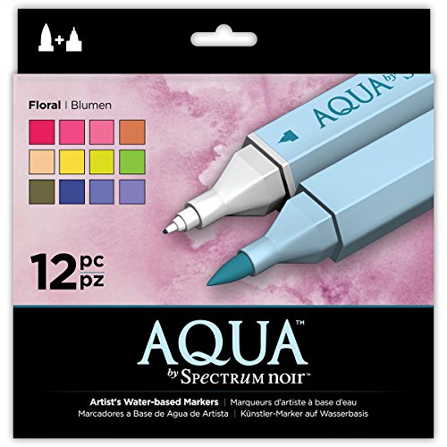 Spectrum noir aqua artist's water based dual nib marker coloring …