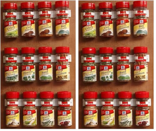 Image of Bellemain Spice Gripper Clips for Plastic Jars - Set of 3, Holds 12 Jars (Pack of 2)