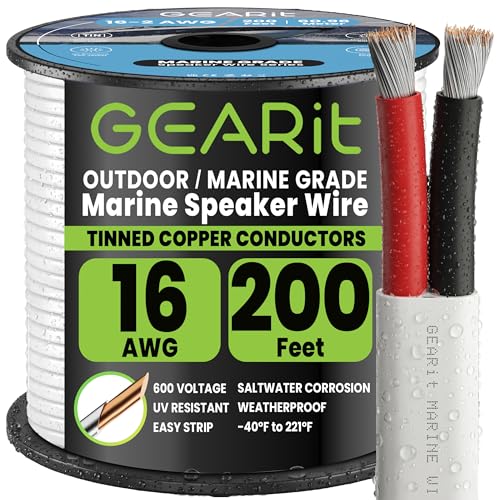 Image of GEARit 16 Gauge Marine Wire, 16 /2 AWG Tinned Copper Cable, 200 ft, White