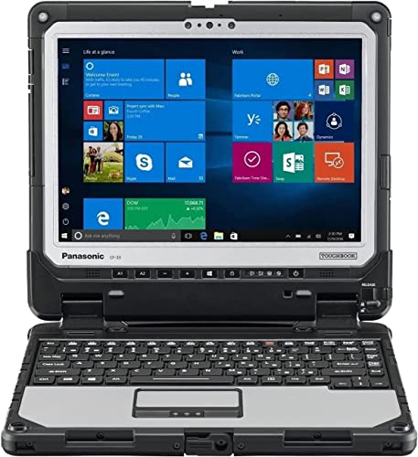 Panasonic Toughbook 33, Cf-33, Intel I5-7300U, 12" Qhd Touch+Digitizer, 8Gb Ram, 256Gb Ssd, Webcam, 8Mp Rear Camera, Dgps, 4G Lte, 2D Bar Laser, Dual Pass, Premium Keyboard, Win 10 Pro (Renewed) #TOP25
