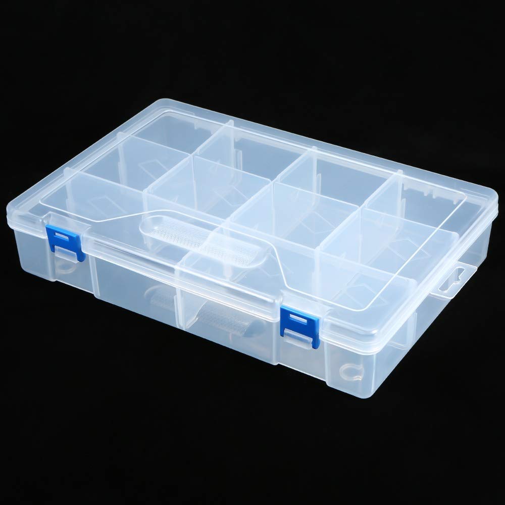 Scatola portaoggetti in plastica con scomparti multipli organizer per strumenti di gioielli componenti elettronici Contenitore per attrezzatura da pesca per una facile organizzazione