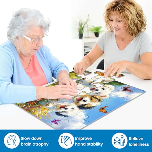 6 Packs 16 Large Piece Puzzle para adultos mayores con demencia y Alzheimer | Juegos de memoria con 6 bolsas de almacenamiento miniatura 6