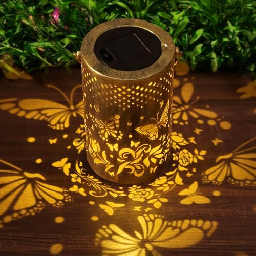 2-Pack Butterfly Solar Lanterns - Outdoor Waterproof Garden Lights With LED For Patio & Balcony Decor