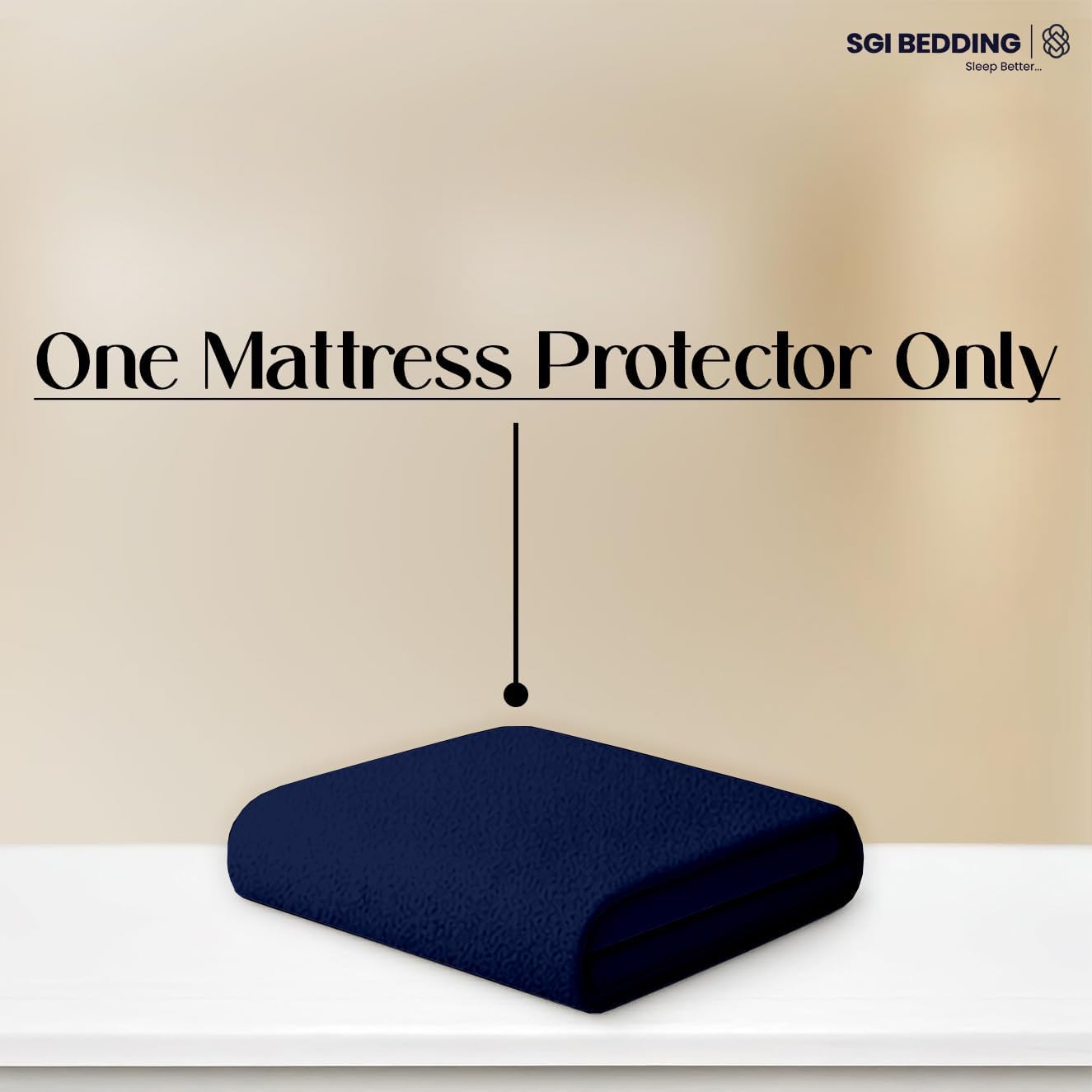 SGI bedding Waterproof 54X80 Full XL Mattress Protector – 15" Deep Pocket, Soft Noiseless & Breathable Fitted Style Bed Cover, Skin- Friendly Protection Against Moisture, Spills & Stains – Navy Blue