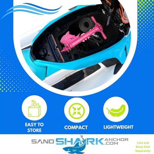 SandShark New Sport Boat Anchor and Jet Ski Anchor. Shallow Water Anchor Pole for Boat and PWC. Sand Anchor Kit for Boat and Kayak Anchor System. Easy Storage, High-Strength ABS. (Mini Sport 22 Inch)