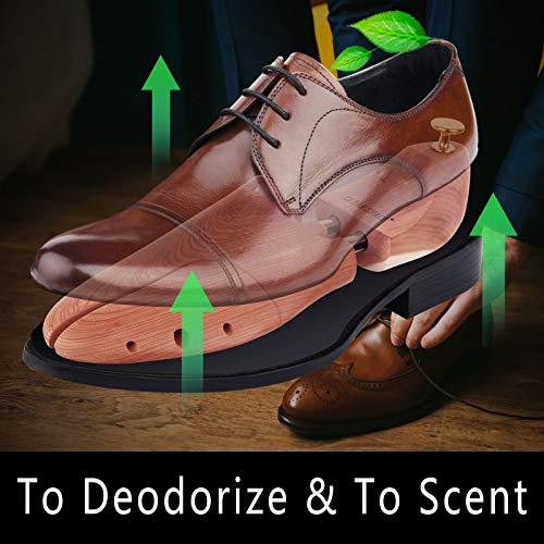 Cedar Space Cedar Shoe Trees for Men, 7.5-14 Sizes Cedar Shoe Trees, 2 Pairs Wooden Shoe Stretcher Tree, 2 Pairs, CS43 -US Size Men10