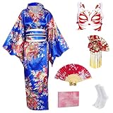 CRFASIBE Japanese Kimono Geisha Costume Asian Dress Cosplay Anime Halloween Costume...