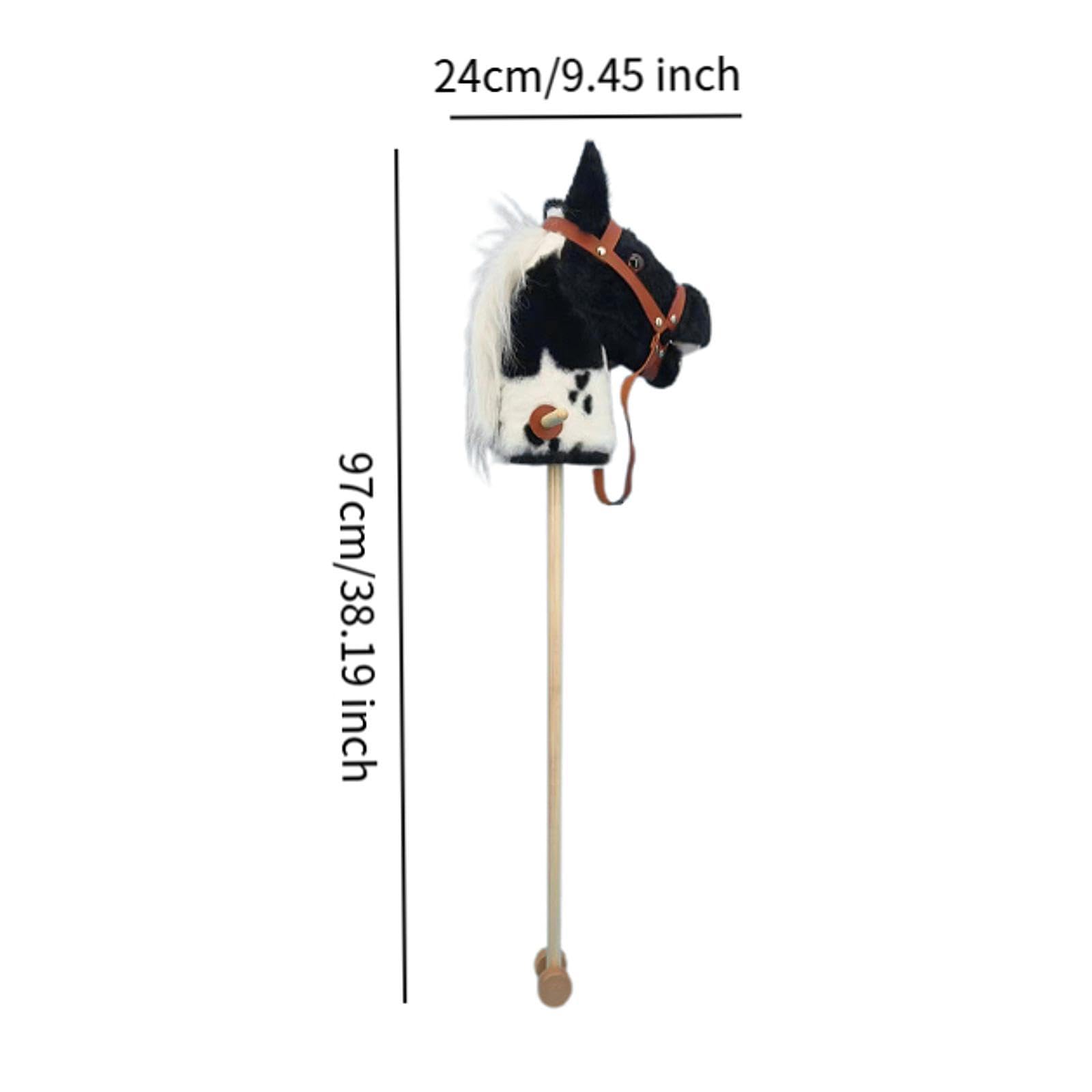 Bastone da Equitazione in Legno per Bambini, Robusto E Ideale Come Regalo, Nero