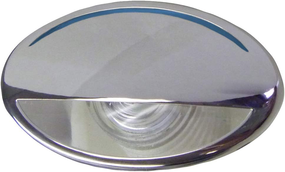 Manufacturers' Select ITC LED Down Courtesy Light - RV or Marine LED Light with Stainless Steel Bezel, Clear Accent Window with Blue Light (69307SS-CLBL) (B07VN776VM)