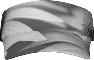 Modern Floral Painting Printed Sport Sun Visor Hats, Adjustable Empty Top Baseball Sun Cap Golf Tennis Visor for Men Women Black, Black, One size