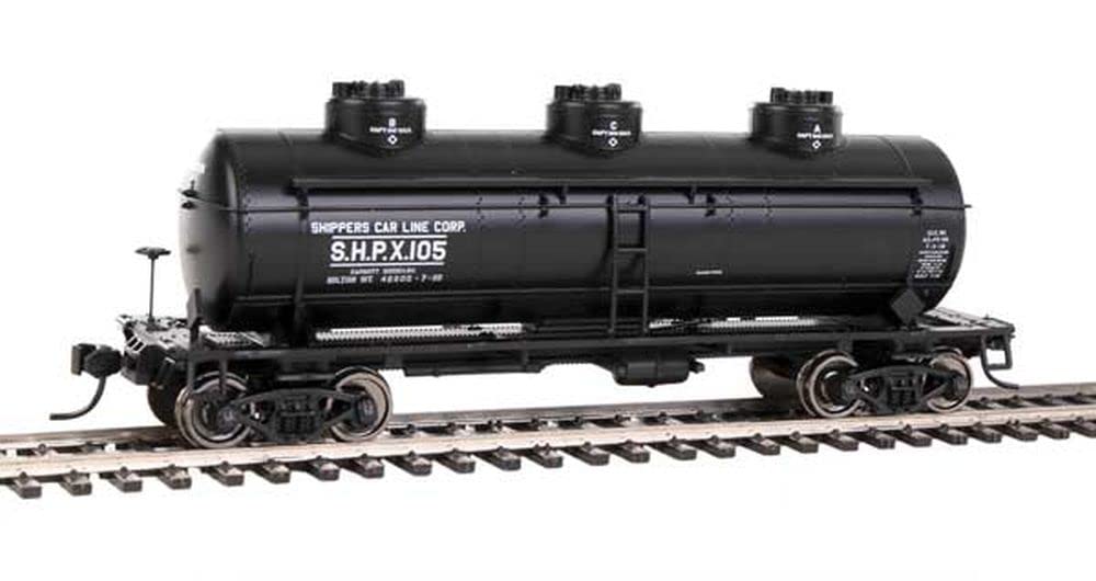 Walthers HO Scale 36' 3-Dome Tank Car SHPX (Black/White Lettering) #105