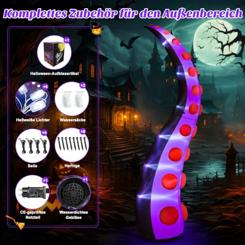 Danxilu 4,2m XXL Halloween Aufblasbar Oktopustentakel Outdoor Deko – Ansicht 5