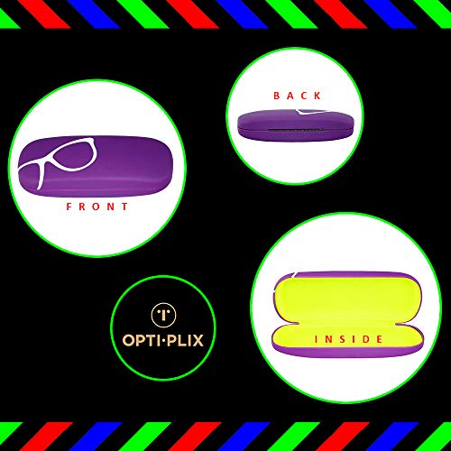 Glasses Case Hard Shell | Medium Size | Protective Eyeglasses, Sunglasses, Computer Glasses, And Reading Glasses Case For Men, Women, Kids | Purple Design - Thumbnail 3