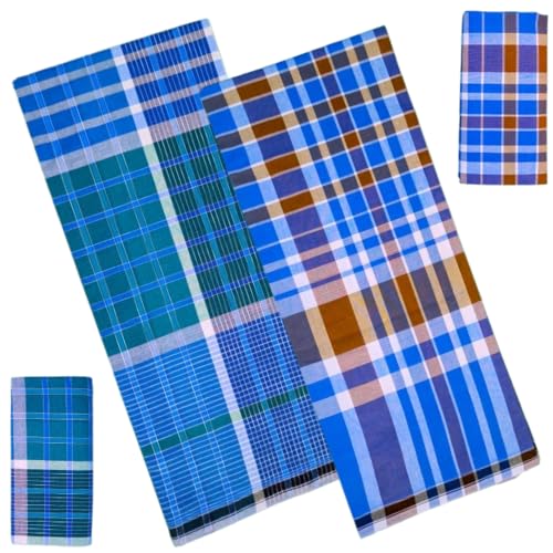 Image of YGM Men's Multi Colour Lungi | Soft & Breathable | New Designs (Pack of 2) | Traditional Vibrant Colour Lungis | Day & Night Wear | Free Size