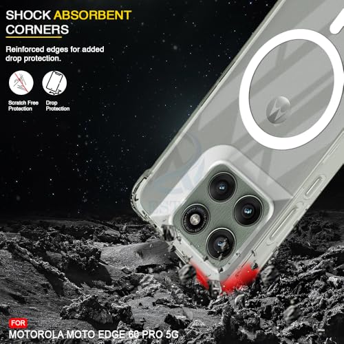 Image of AESTMO Clear Back Cover for Moto Edge 60 Pro 5G | 360 Protection | Transparent Back Cover for Moto Edge 60 Pro 5G (PC + TPU, Compatible with MagSafe Accessories, Transparent Bumper)