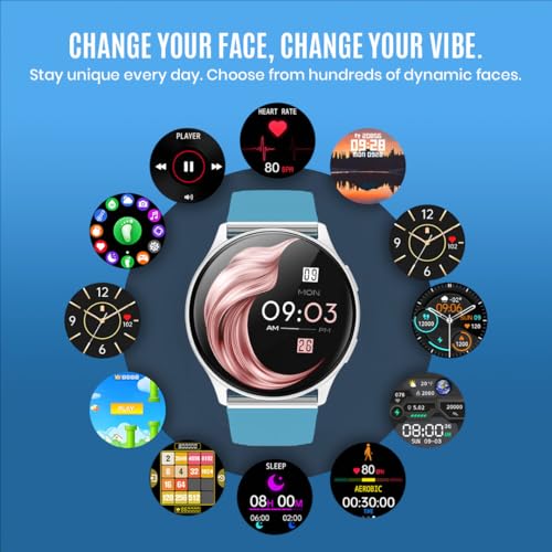 Image of GameSir Active 5 Smart Watch AMOLED Display 1.3 inch Screen, 360 * 360 Resolution, IP68 Waterproof with Multiple Watch Faces Bluetooth Calling Round Dial Smartwatch for Men & Women (DarkSky Blue)