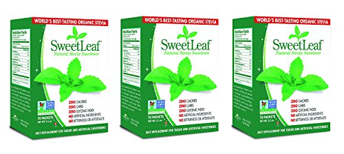 SweetLeaf Natural Stevia Sweetener, 70 Count (3 Pack)