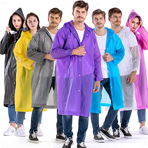 Allextreme EVA Waterproof Unisex Rain Coat Hooded Full Sleeves Outdoor Men, Women, Boys & Girls Rainwear Poncho Raincoat for Camping, Hiking & Travelling (Universal Size,1 Pc Random)