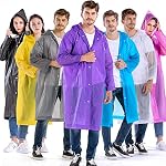 Allextreme EVA Waterproof Unisex Rain Coat Hooded Full Sleeves Outdoor Men, Women, Boys & Girls Rainwear Poncho Raincoat for Camping, Hiking & Travelling (Universal Size,1 Pc Random)