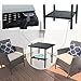 Patio Furniture Set 3 Piece Patio Chair Bistro Set Outdoor Rattan Chairs Wicker Conversation Set for Backyard Porch Poolside Lawn,Black