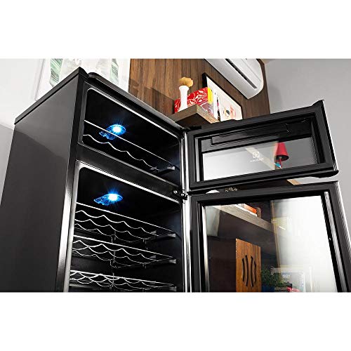 Adega Electrolux 29 Garrafas ACD29 Com 02 Portas Preta e Inox 110V 01312WBA189