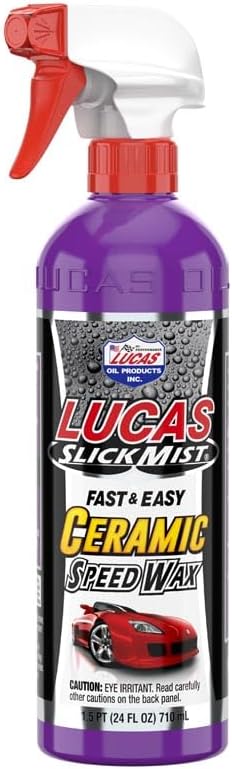 Lucas Oil 11294 Slick Mist Ceramic Speed Wax Cera Cerâmica para Pintura, Vidro, Cromados e Outras Superfícies — Pacote com 6