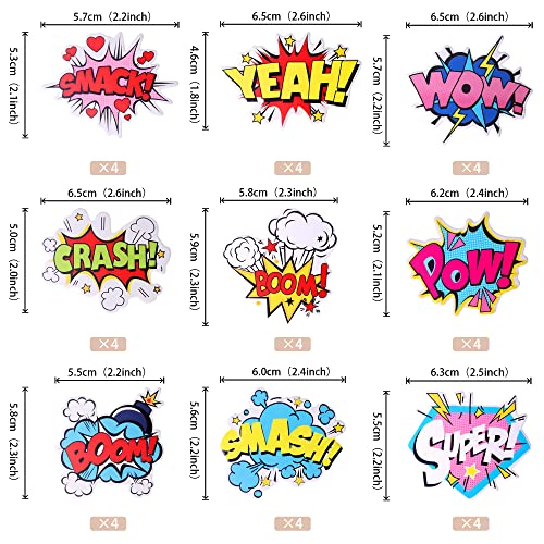 Zhuoweism 36 Pcs Super Hero Boom Cupcake Toppers Smash Crash Pow Cupcake Picks For Celebrating Hero Theme Baby Shower Kids Birthday Party Cake Decorations Supplies thumb #1