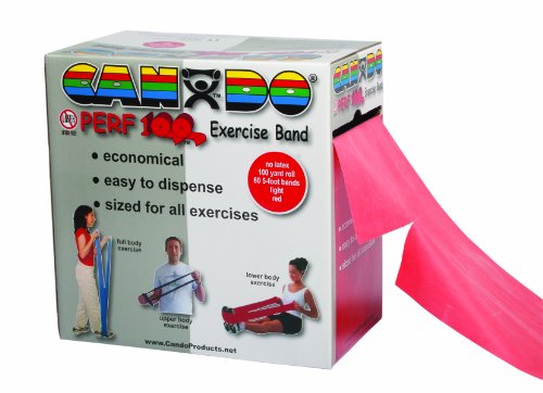 CanDo? Latex Free Exercise Band - 100 yard Perf 100? roll - Red - light