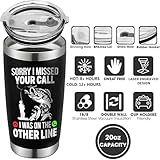 Affordali Fathers Day Fishing Gifts - Sorry I Missed Your Call I Was On The Other Line Fish Tumbler - Fish Cup for Men, Dad, Father - Christmas Birthday Fisherman Gifts - Fisherman Retirement Gift