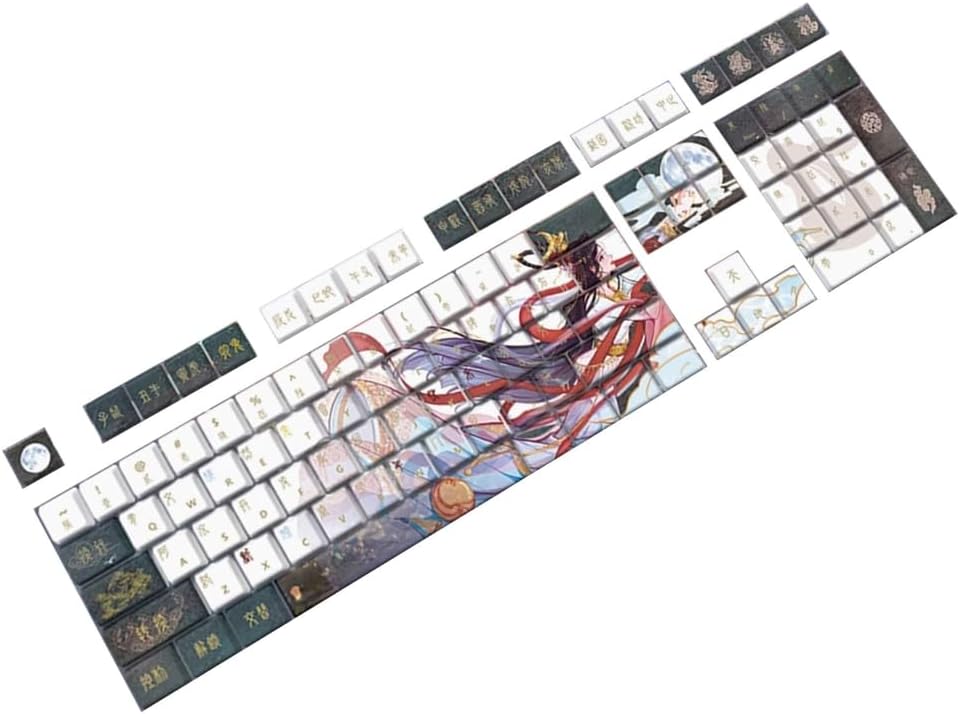 108 Key Mechanical Keyboard Keycaps Set in Original Profile Chinese Girl Theme Designing Enhances Typing Comfort