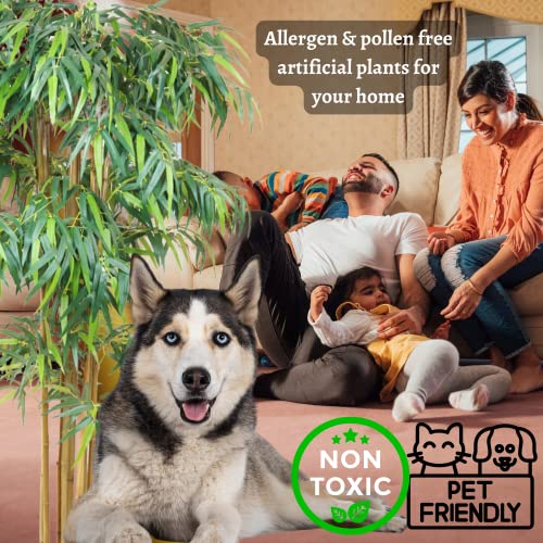 Season's Need 7Ft Artificial Bamboo Plant, Fake Tropical Bamboo Tree, Perfect Faux Plant In Pot For Indoor Outdoor Home Office Decor Large Lifelike Bamboo (Set Of 2) - New #TOP3