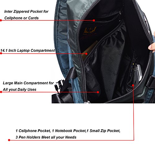 DDDH-Large-Sling-Bags-Crossbody-Backpack-141-Inch-Chest-Daypack-Travel-Bag-Book-Bag-for-MenWomenGreen