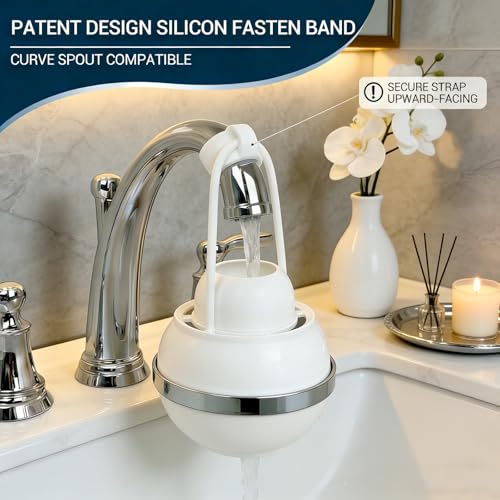 Beati Faucet Bath Filter for Tub Faucet,Bathtub Kinder Water Filter,3000 Gallons,Hard Water Softener,Remove Chlorine and Fluoride to Improves Skin, Hair and Nails Condition, Glossy White by Beati Faucet - Image 4