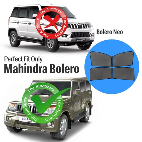 Image of Autostory Custom Fit Black Mesh Car Sunshade for Bolero | UV & Heat Protection Car Window Curtains | Privacy Car Sun Shade | Breathable Vehicle Specific Side Window Shades