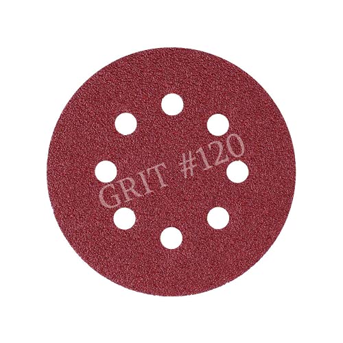 Image of AASONS Sand Paper (5 inch) 125mm Hook and Loop Sanding Discs Sandpaper For Grinder And Drill Machine With Backing Pad And Adaptor (M10 Pad + 10 Wheels Of 120 Grit)