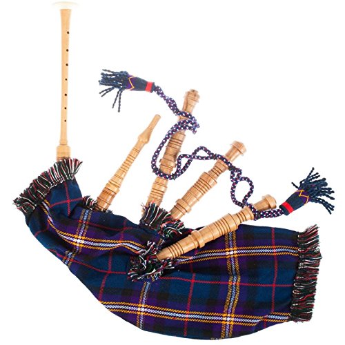Kids Bagpipe Miniature Playable Bagpipe with Reed In Masonic Tartan