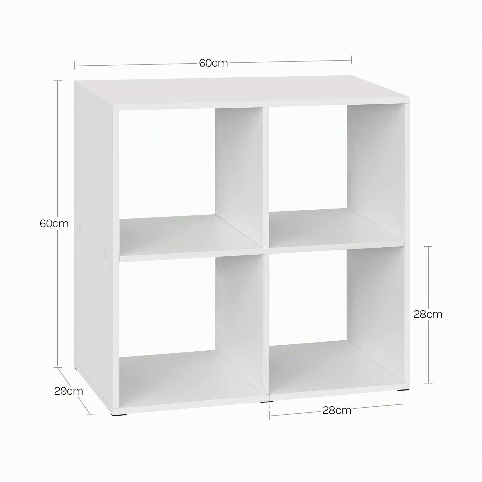 WOLTU Scaffale con 4 Cubi, Libreria Verticale, Scaffale Aperto